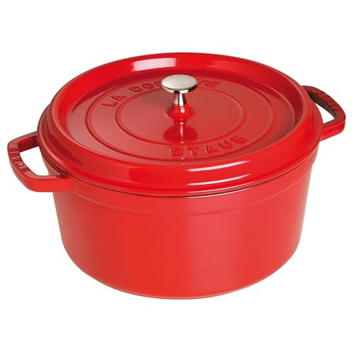 Staub 7-Qt Dutch Oven, Serves up to 7-8 People, Oven Safe to 500°F, Red